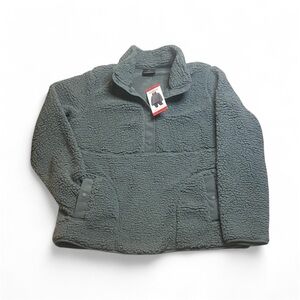 NWT 32 Degrees Women's Teddy Pullover Jacket - Sage Green sz M